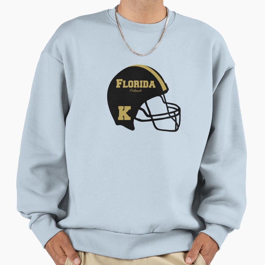 Orlando Florida Fl Football Helmet Sweatshirt - Novelty Apparel for Adults - T-Shirt, Sweatshirt, Hoodie