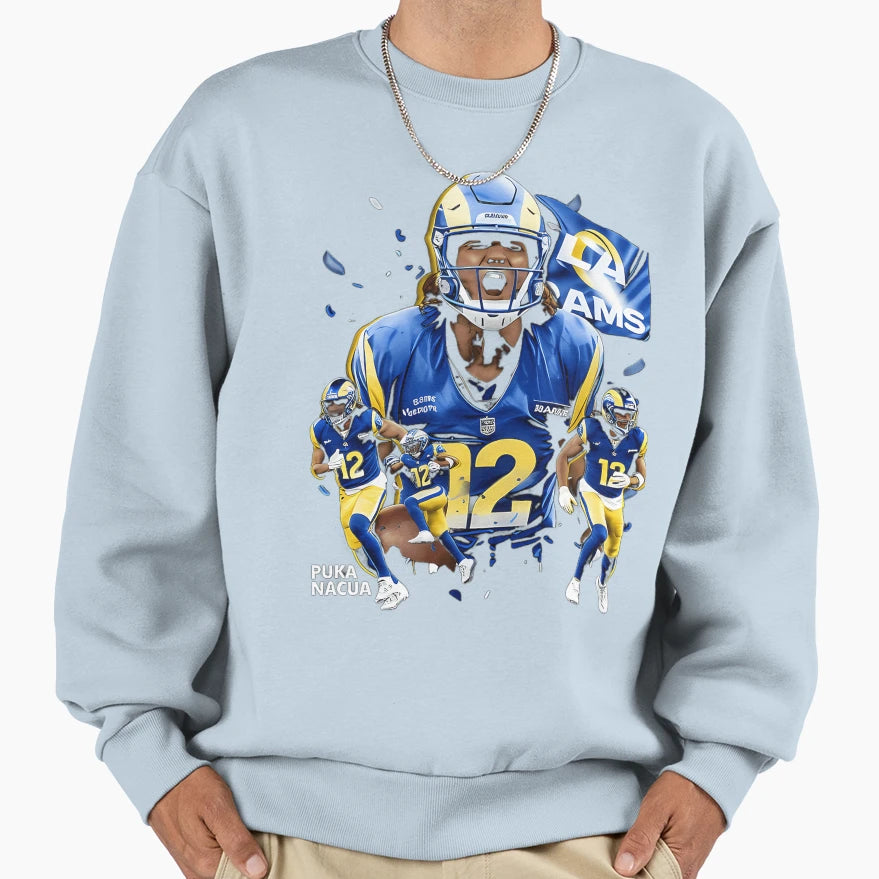 Puka Nacua Los Angeles R Flag Sweatshirt - Unique Graphic Men Women - T-Shirt, Sweatshirt, Hoodie
