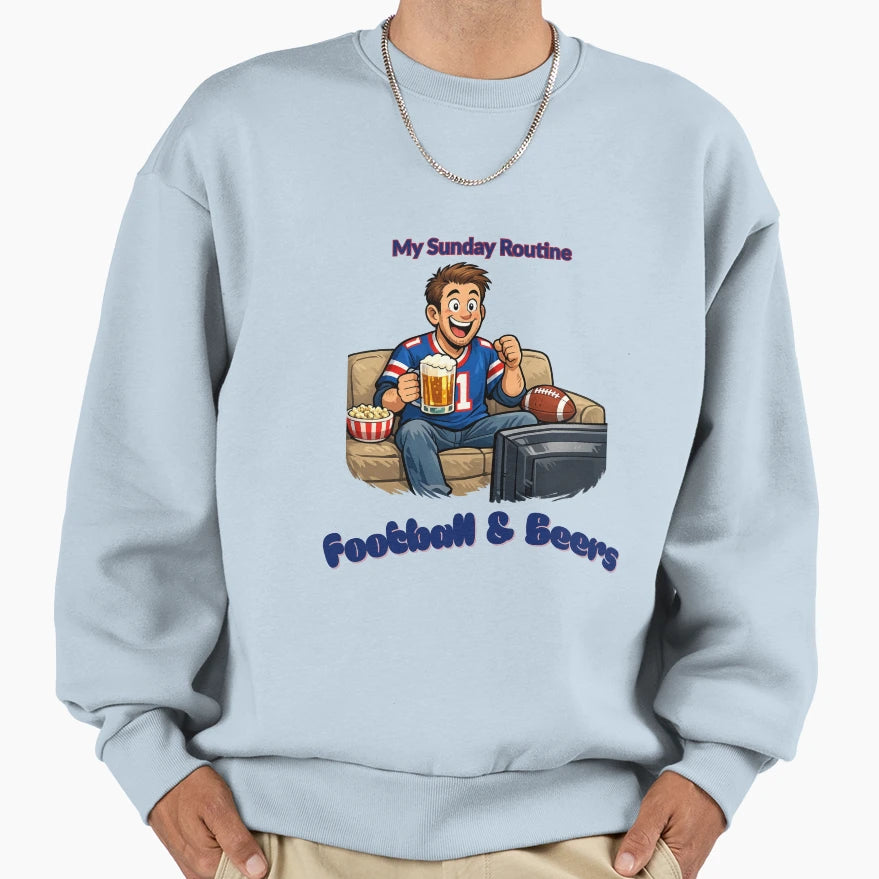 New York Giants My Sunday Routine Sweatshirt - Graphic Print for Adults - T-Shirt, Sweatshirt, Hoodie