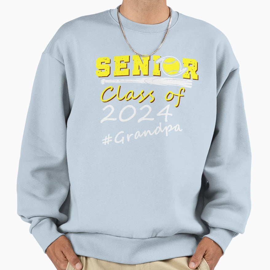 Senior Grandpa Class 2024 Sweatshirt - Aesthetic Graphic Men Women - T-Shirt, Sweatshirt, Hoodie