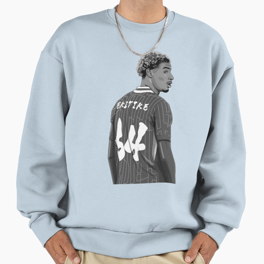 Hugo Ekitike Black And White Sweatshirt - Custom Art Print for Adults - T-Shirt, Sweatshirt, Hoodie
