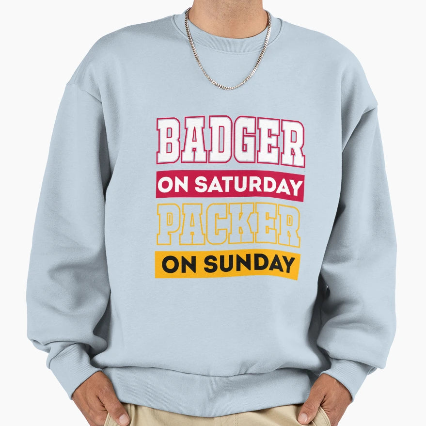 Badger Saturday Packer Sunday Sweatshirt - Custom Art Print Men Women - T-Shirt, Sweatshirt, Hoodie