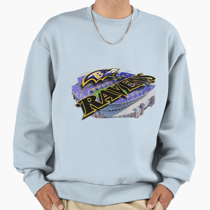 M T Bank Stadium Baltimore Ravens Sweatshirt - Novelty Apparel for Adults - T-Shirt, Sweatshirt, Hoodie
