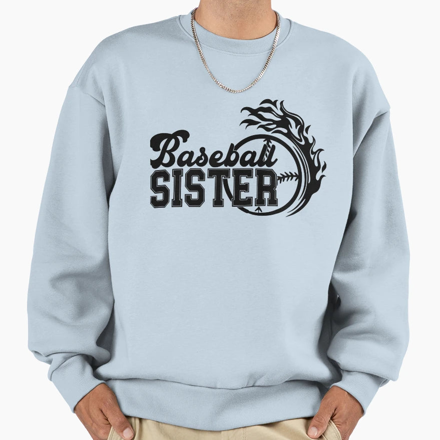 Baseball Sister Sweatshirt - Casual Everyday Wear for Adults - T-Shirt, Sweatshirt, Hoodie