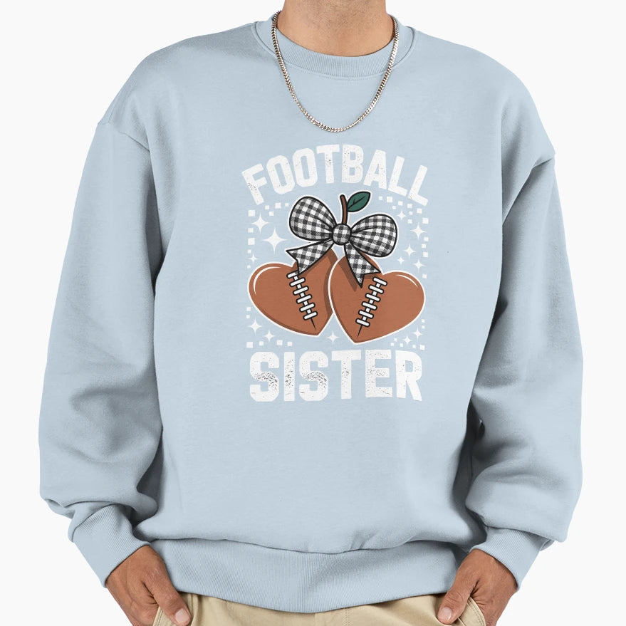 Football Sister Cherry Coquette Bow Sweatshirt - Fun Novelty Design Unisex - T-Shirt, Sweatshirt, Hoodie