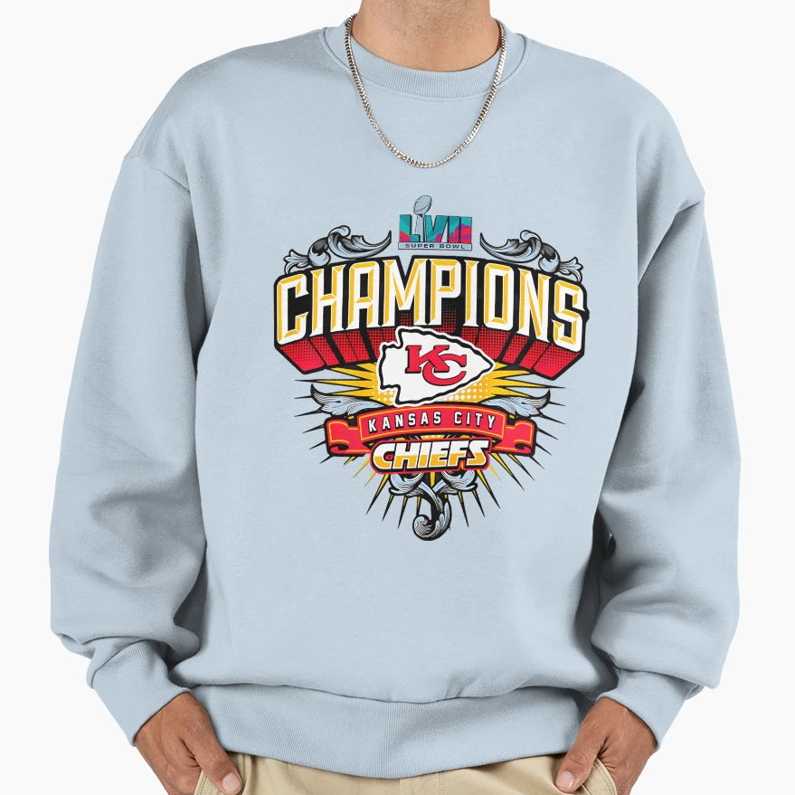 Kansas Champions Chiefs Lvii Sweatshirt - Streetwear Style Unisex - T-Shirt, Sweatshirt, Hoodie