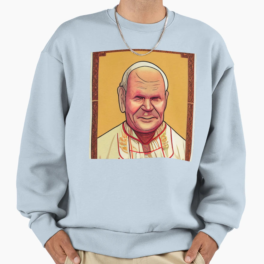 Pope John Paul Ii Comics Sweatshirt - Custom Art Print for Adults - T-Shirt, Sweatshirt, Hoodie