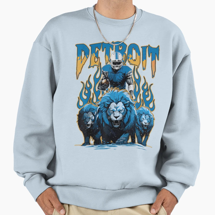Football Detroit Lions Sweatshirt - Aesthetic Graphic for Adults - T-Shirt, Sweatshirt, Hoodie