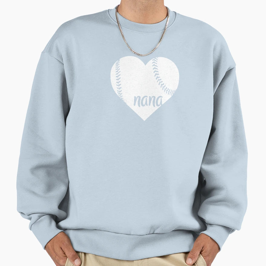 Baseball Nana Heart T-Shirt - Novelty Apparel Men Women - T-Shirt, Sweatshirt, Hoodie