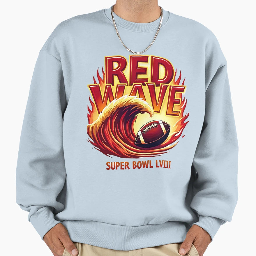 Red Wave Takeover Sweatshirt - Custom Art Print Unisex - T-Shirt, Sweatshirt, Hoodie