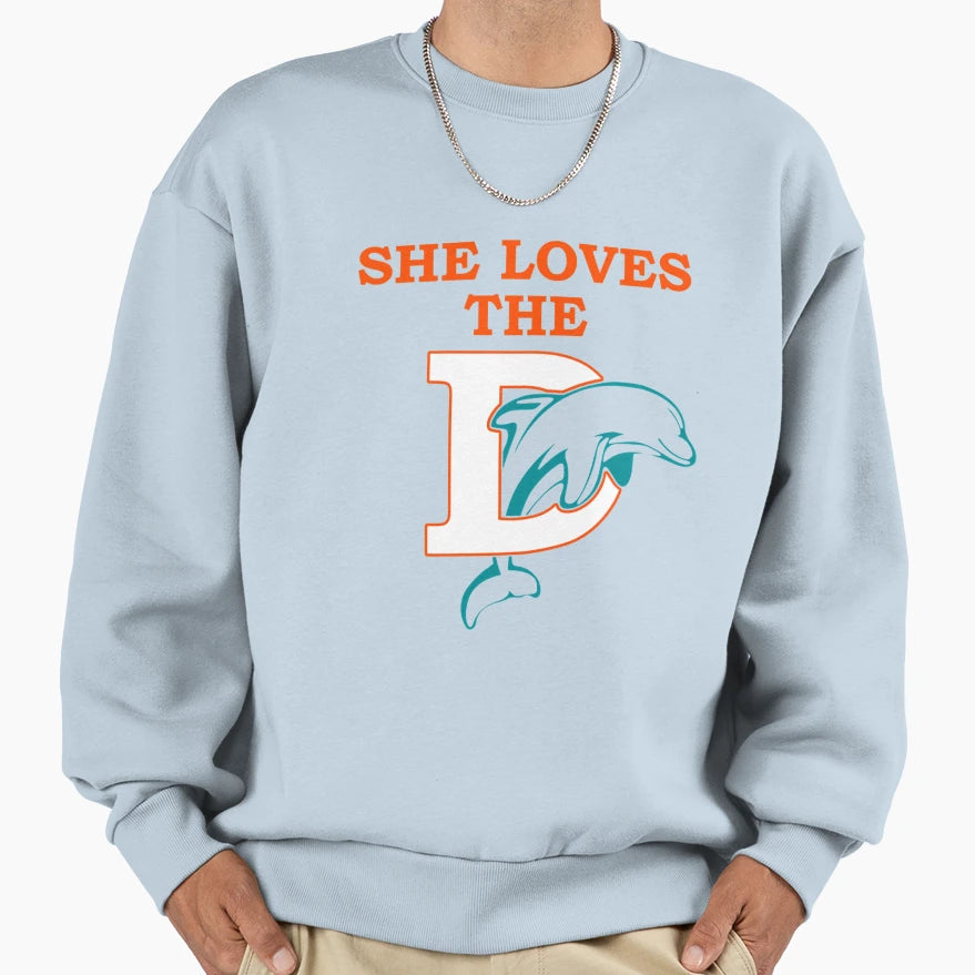 Funny She Loves Miami D Pro Sweatshirt - Casual Everyday Wear for Adults - T-Shirt, Sweatshirt, Hoodie