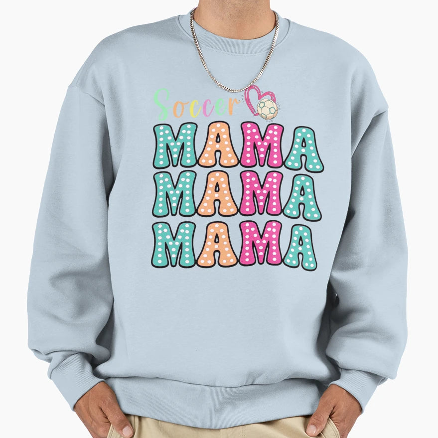 Colorful Soccer Mama Polka Dot Sweatshirt - Aesthetic Graphic for Adults - T-Shirt, Sweatshirt, Hoodie