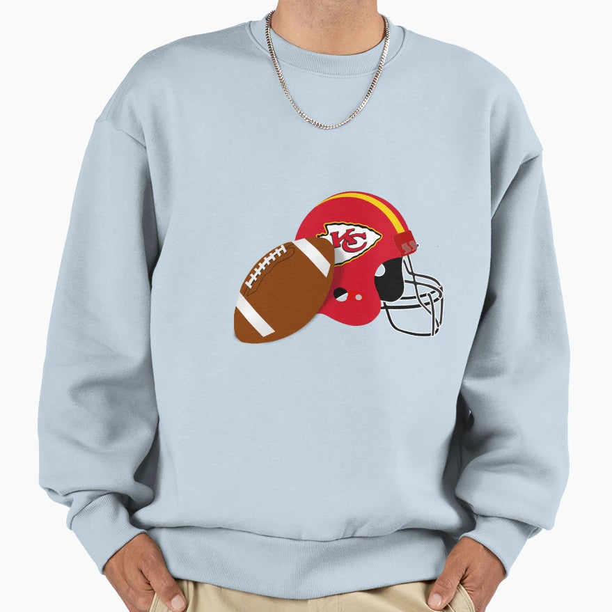 Kansas City Football Helmet Sweatshirt - Minimalist Print Men Women - T-Shirt, Sweatshirt, Hoodie