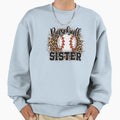 Baseball Sister Leopard Funny Mothers Sweatshirt - Streetwear Style Unisex - T-Shirt, Sweatshirt, Hoodie