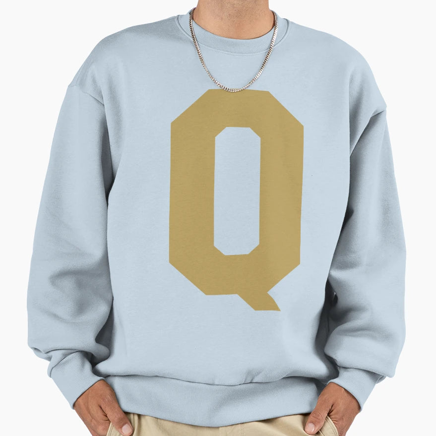 Alphabet Gold Q Sports Letter Q Sweatshirt - Streetwear Style Men Women - T-Shirt, Sweatshirt, Hoodie