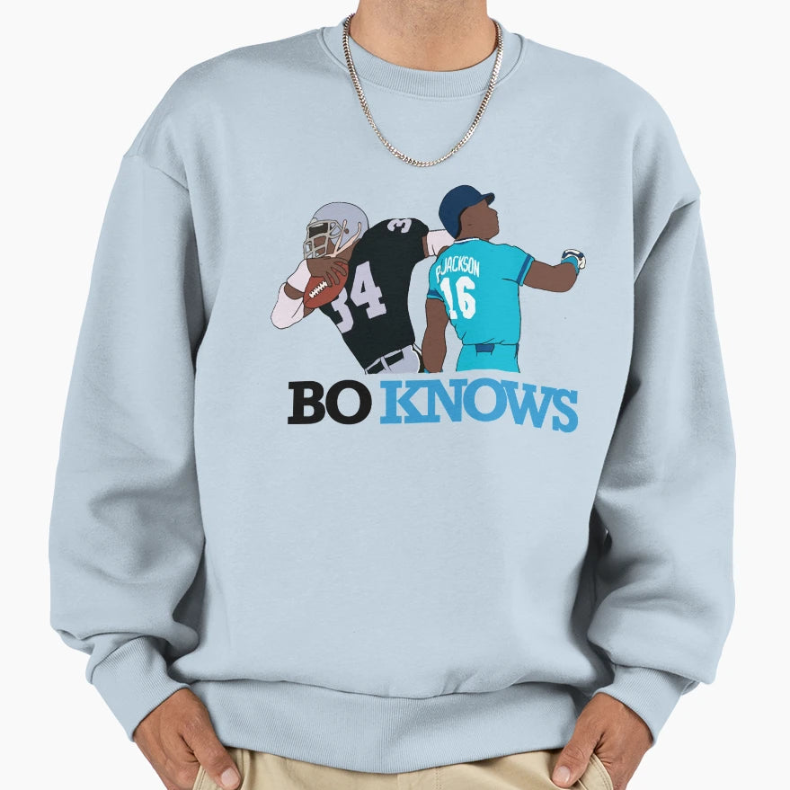 Bo Knows Playing Baseball Sweatshirt - Streetwear Style for Adults - T-Shirt, Sweatshirt, Hoodie