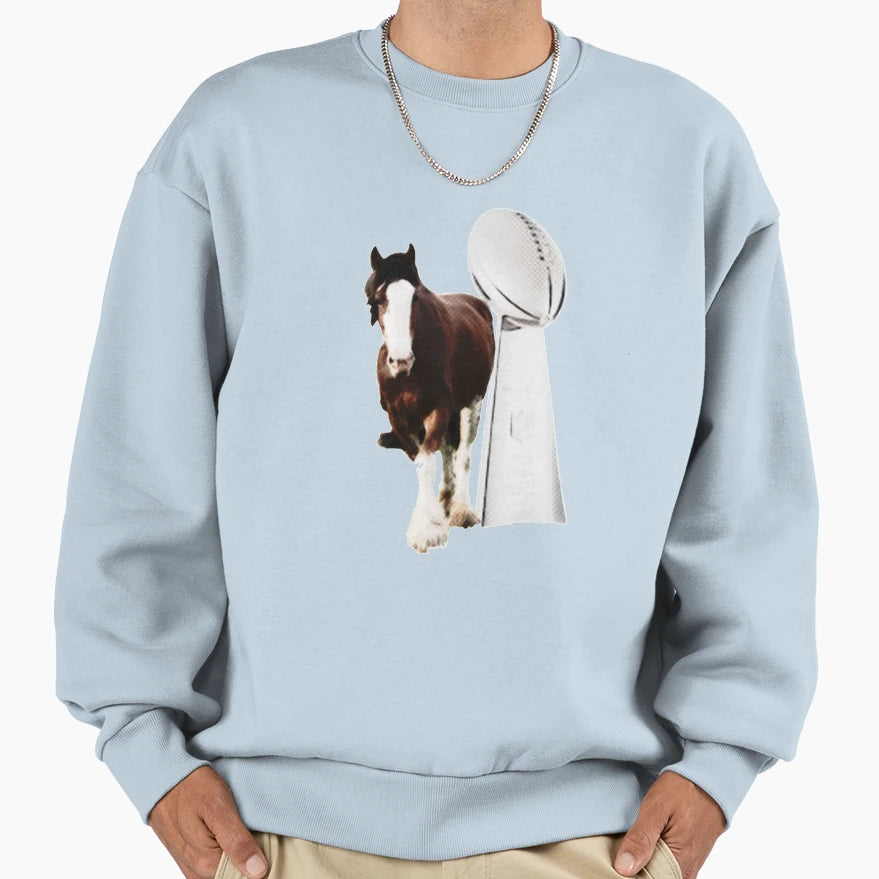 Super Bowl Clydesdale Sweatshirt - Fun Novelty Design for Adults - T-Shirt, Sweatshirt, Hoodie