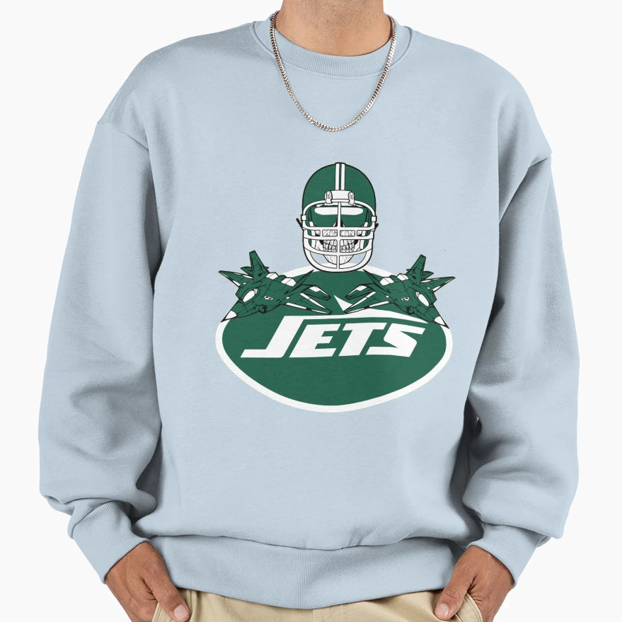 Jets Skull Sweatshirt - Trendy Graphic Men Women - T-Shirt, Sweatshirt, Hoodie