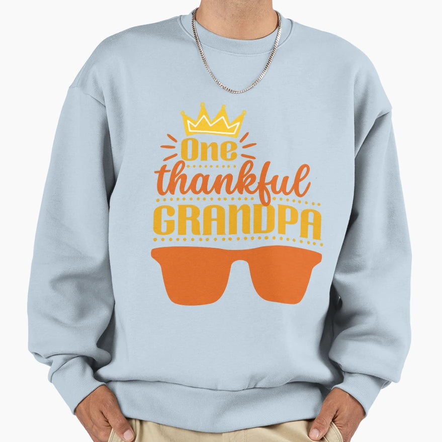 One Thankful Family Grandpa Funny Sweatshirt - Minimalist Print Unisex - T-Shirt, Sweatshirt, Hoodie