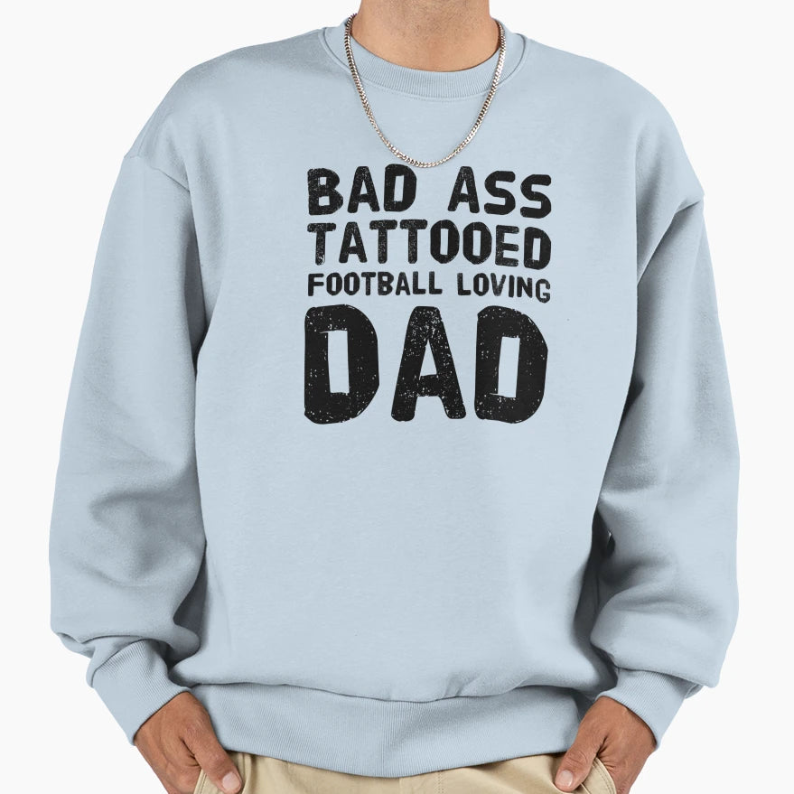 Bad Ass Tattooed Football Loving Sweatshirt - Custom Art Print for Adults - T-Shirt, Sweatshirt, Hoodie