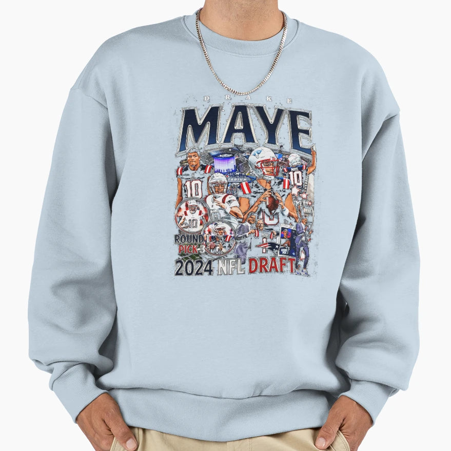 Drake Maye Bootleg Sweatshirt - Unique Graphic Unisex - T-Shirt, Sweatshirt, Hoodie