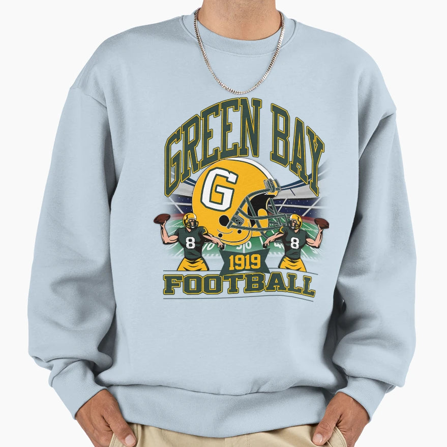 Green Bay Football Gridiron Sweatshirt - Aesthetic Graphic for Adults - T-Shirt, Sweatshirt, Hoodie