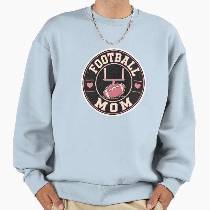 Football Mom Badge Sweatshirt - Unique Graphic Men Women - T-Shirt, Sweatshirt, Hoodie