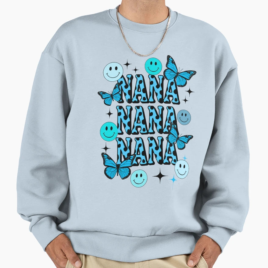 Cheerful Butterfly Nana Nana Nana T-Shirt - Aesthetic Graphic Men Women - T-Shirt, Sweatshirt, Hoodie