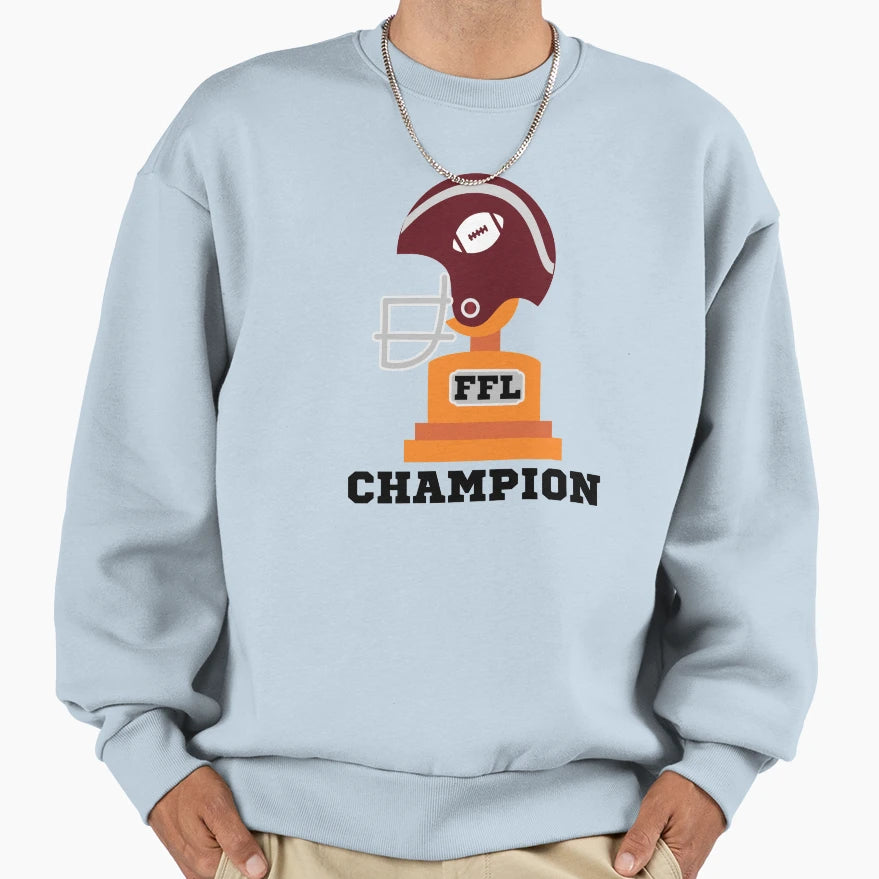 Ffl Champion Black Text Fantasy Sweatshirt - Novelty Apparel Unisex - T-Shirt, Sweatshirt, Hoodie
