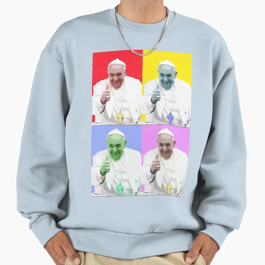 Pope Art Sweatshirt - Graphic Print Men Women - T-Shirt, Sweatshirt, Hoodie