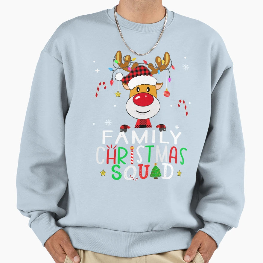 Family Squad Reindeer 2023 Matching T-Shirt - Custom Art Print Men Women - T-Shirt, Sweatshirt, Hoodie