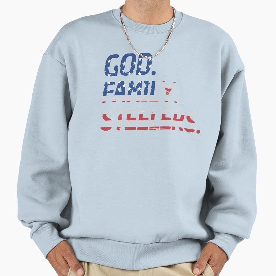 God Family Steelers Veterans Day Sweatshirt - Graphic Print for Adults - T-Shirt, Sweatshirt, Hoodie