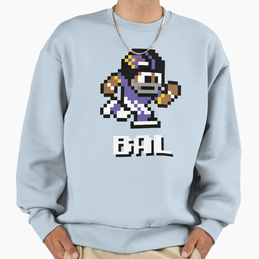 Baltimore Ravens Tecmo Super Bowl Sweatshirt - Minimalist Print Unisex - T-Shirt, Sweatshirt, Hoodie