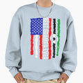 American Flag Libya Flag Best Grampa Sweatshirt - Graphic Print for Adults - T-Shirt, Sweatshirt, Hoodie