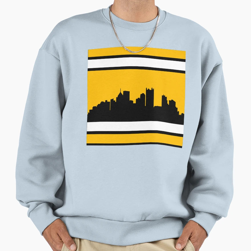 Steelers Home Stripe Sweatshirt - Casual Everyday Wear Men Women - T-Shirt, Sweatshirt, Hoodie