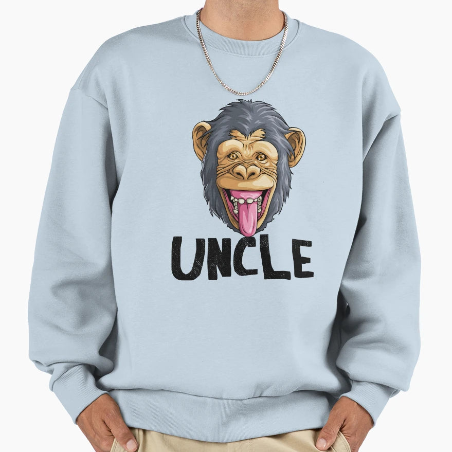 Monkey Uncle Chimpanzee Sweatshirt - Aesthetic Graphic for Adults - T-Shirt, Sweatshirt, Hoodie