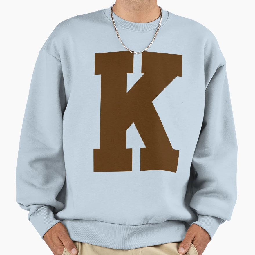 Alphabet Brown K Sports Letter K Sweatshirt - Aesthetic Graphic Unisex - T-Shirt, Sweatshirt, Hoodie