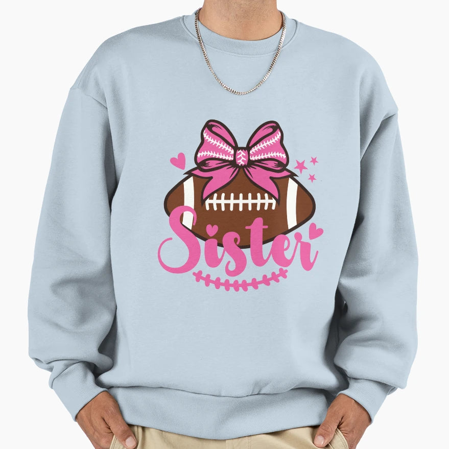 Little Sister Biggest Fan Football Sweatshirt - Unique Graphic Unisex - T-Shirt, Sweatshirt, Hoodie