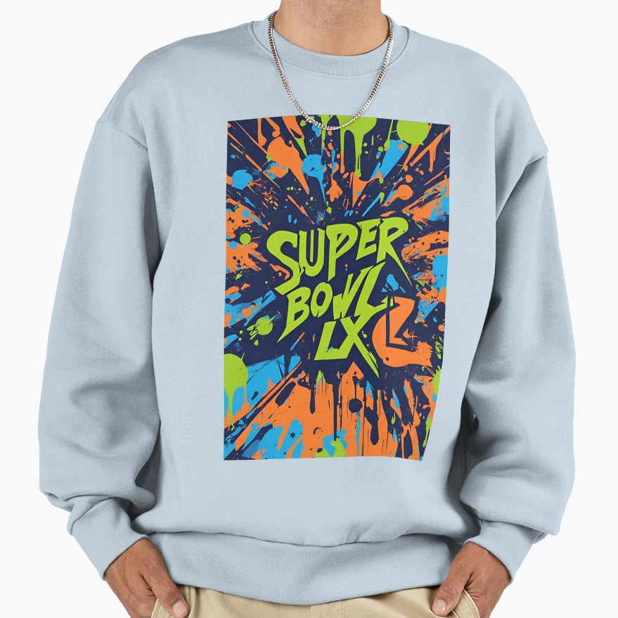 Vibrant Super Bowl Lix Splatter T-Shirt - Streetwear Style for Adults - T-Shirt, Sweatshirt, Hoodie