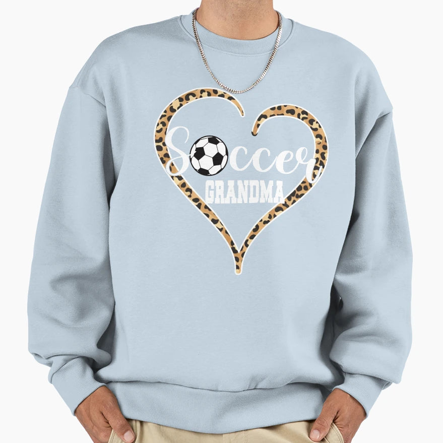 Leopard Heart Soccer Grandma T-Shirt - Minimalist Print Unisex - T-Shirt, Sweatshirt, Hoodie