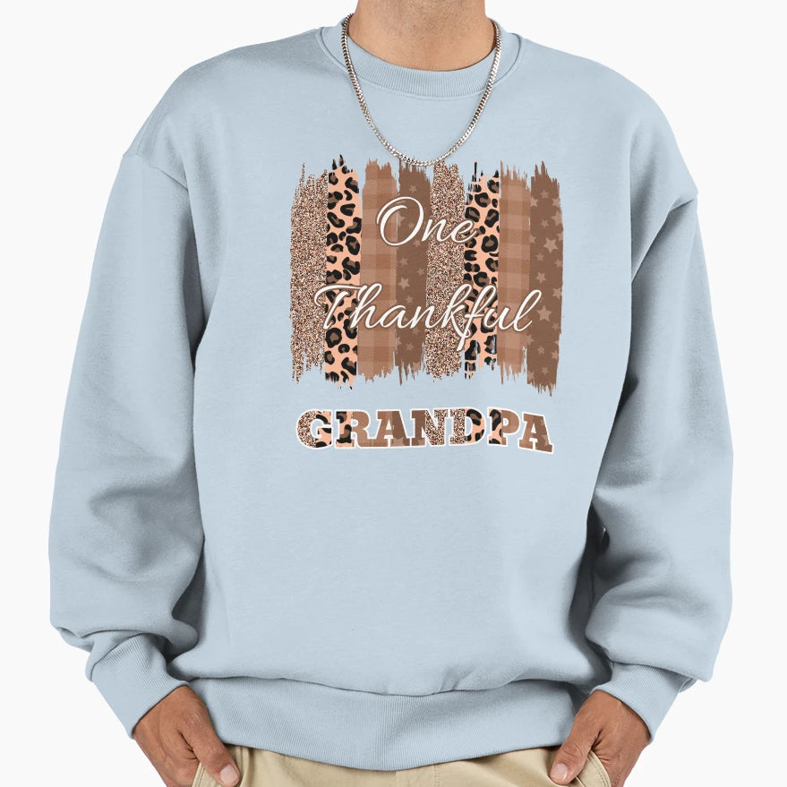 One Thankful Grandpa Brush Stroke 2 Sweatshirt - Unique Graphic Men Women - T-Shirt, Sweatshirt, Hoodie