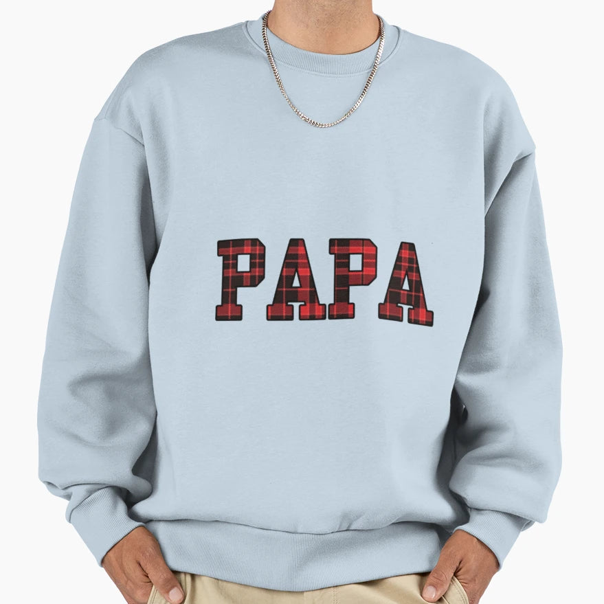 Papa Plaid Bold Fathers Day Sweatshirt - Casual Everyday Wear Men Women - T-Shirt, Sweatshirt, Hoodie