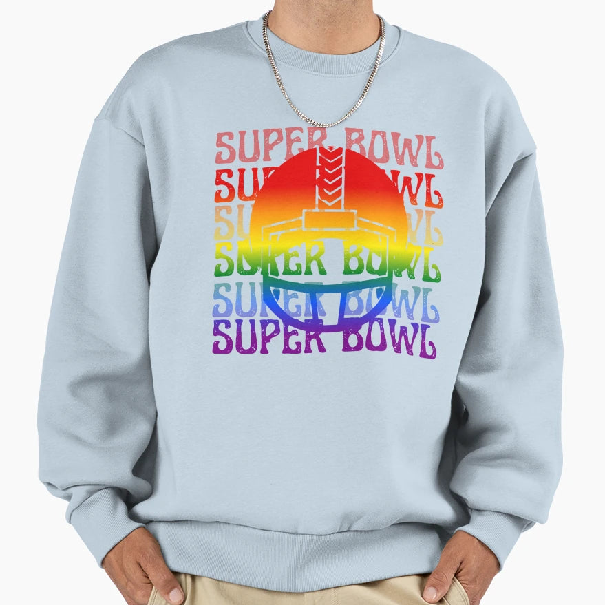 Super Bowl Helmet Pride Flag Game Sweatshirt - Custom Art Print for Adults - T-Shirt, Sweatshirt, Hoodie