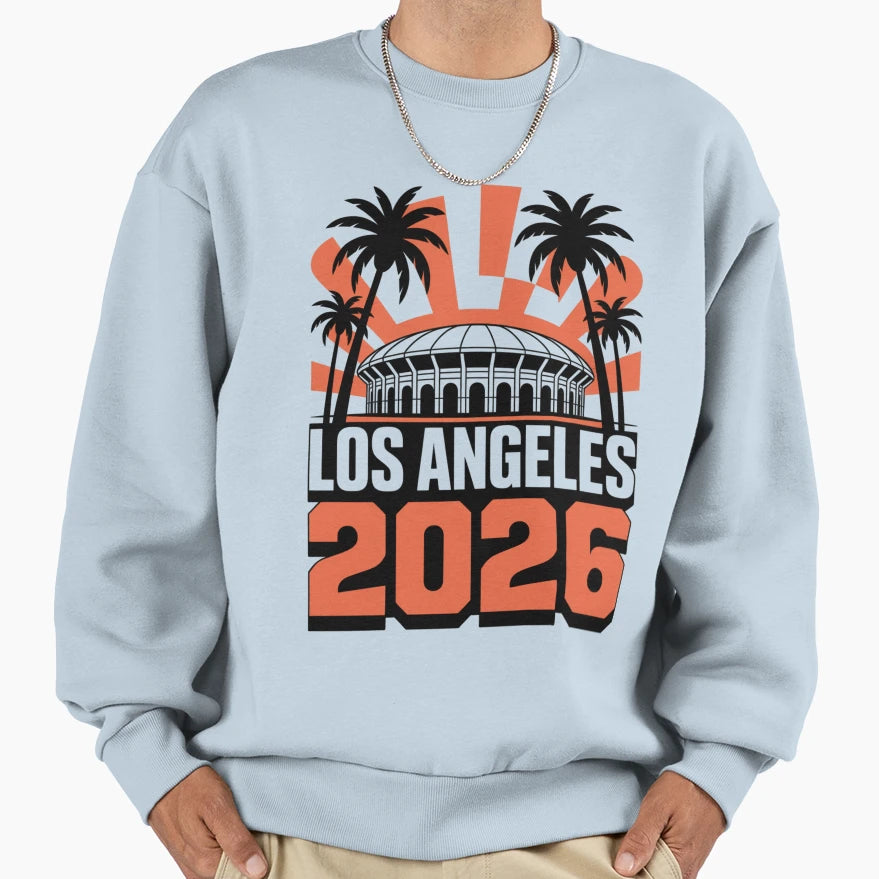 Los Angeles 2026 Palm Tree Sunset V21 T-Shirt - Trendy Graphic for Adults - T-Shirt, Sweatshirt, Hoodie