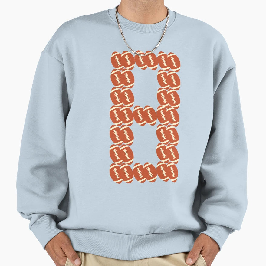 Player Number 8 Eight American Sweatshirt - Custom Art Print for Adults - T-Shirt, Sweatshirt, Hoodie
