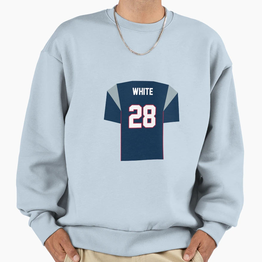James White Patriots Jersey Sweatshirt - Trendy Graphic Unisex - T-Shirt, Sweatshirt, Hoodie