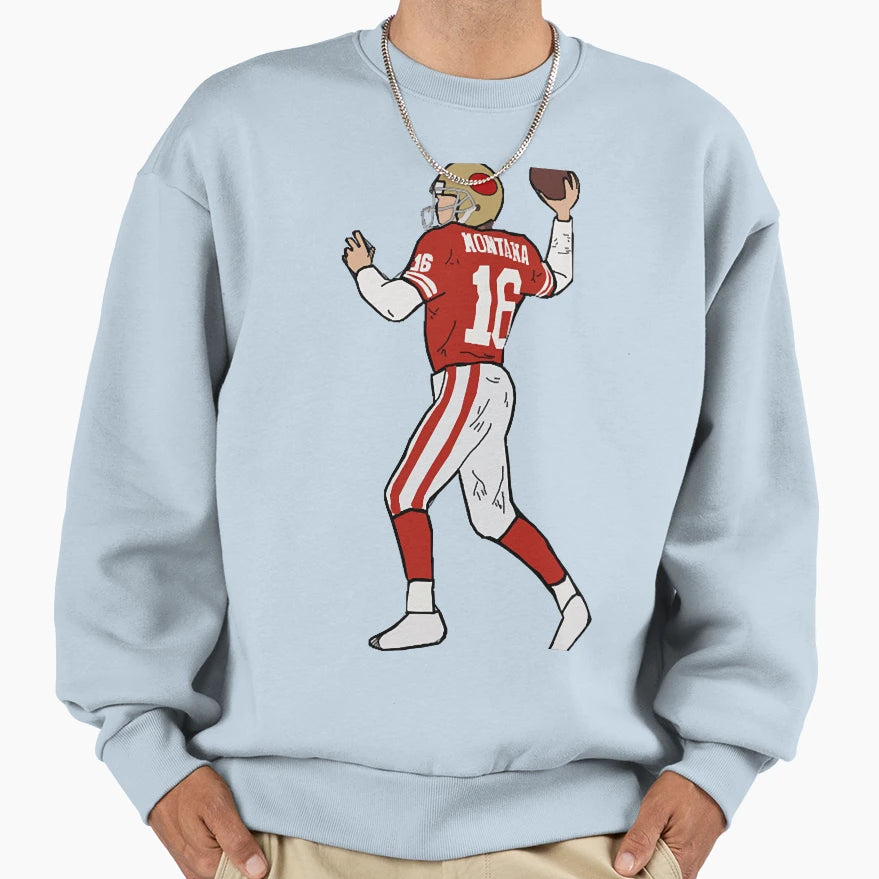 Joe Montana San Francisco 49Ers Sweatshirt - Custom Art Print Unisex - T-Shirt, Sweatshirt, Hoodie