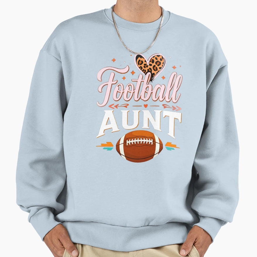 Football Aunt Sweatshirt - Minimalist Print Men Women - T-Shirt, Sweatshirt, Hoodie