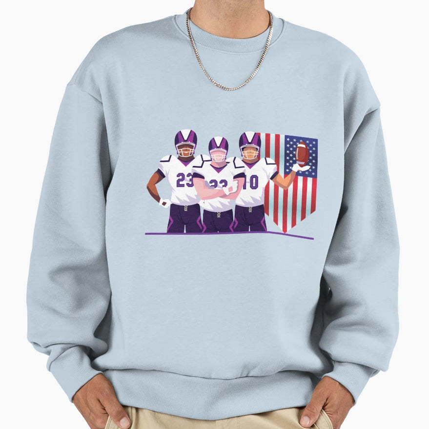 American Football Sweatshirt - Unique Graphic for Adults - T-Shirt, Sweatshirt, Hoodie
