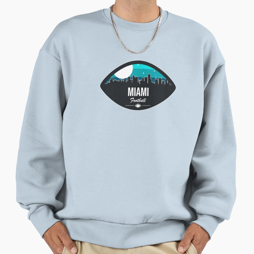 Miami Football Skyline Badge Sweatshirt - Graphic Print Unisex - T-Shirt, Sweatshirt, Hoodie